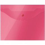 Папка - конверт А5 на кнопке красная полупрозр. - фото 1