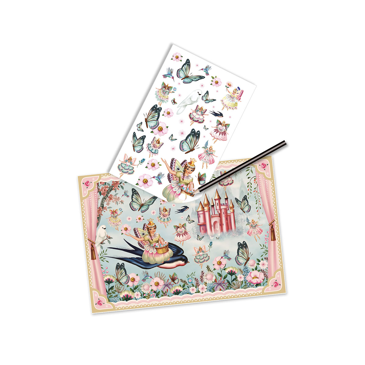 Книга с наклейками В стране чудес DJECO - миниатюра 3