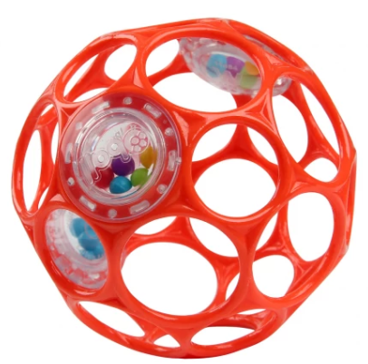 Погремушка Мяч красн. с погремушкой Oball - фото 1
