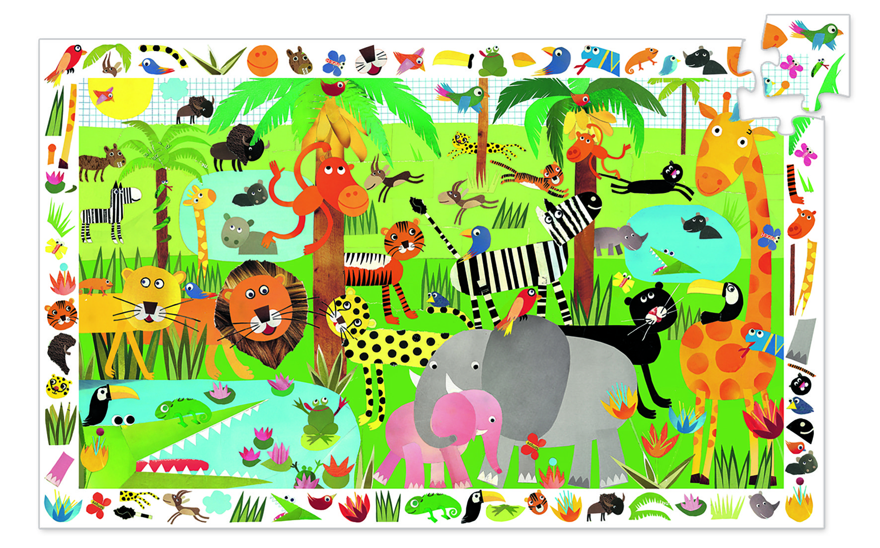 Пазл на наблюдательность Джунгли 35 дет. DJECO - фото 1