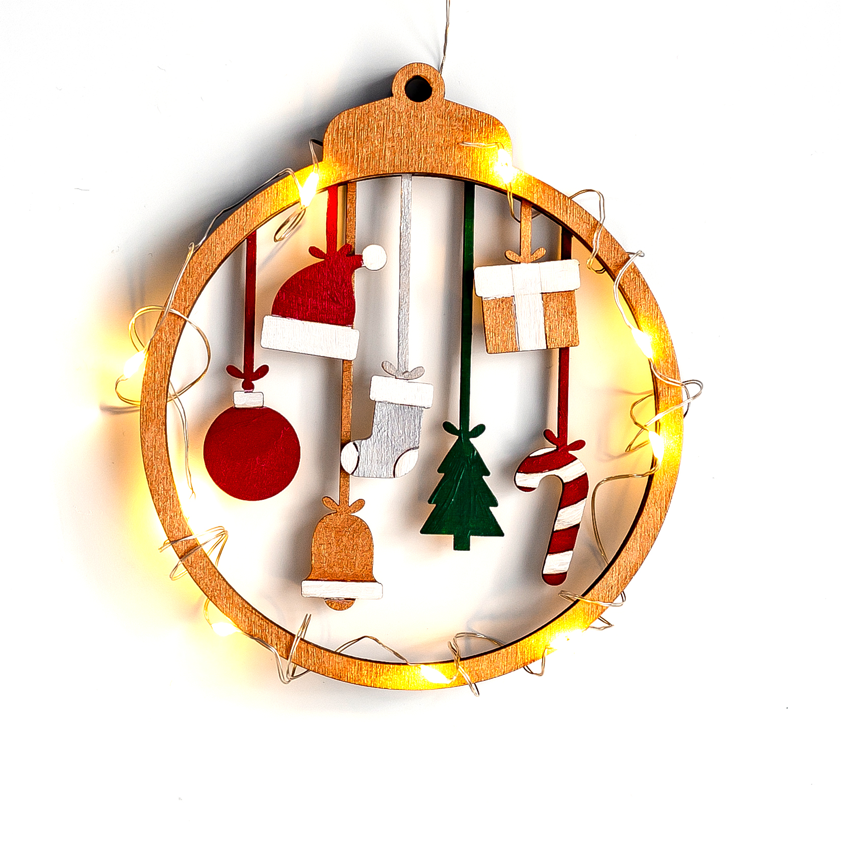 Роспись по дереву 2 шарика - Домик, Игрушки цвет золото Dobrika - миниатюра 2