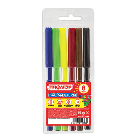 Фломастеры 6цв. Пифагор - фото 1