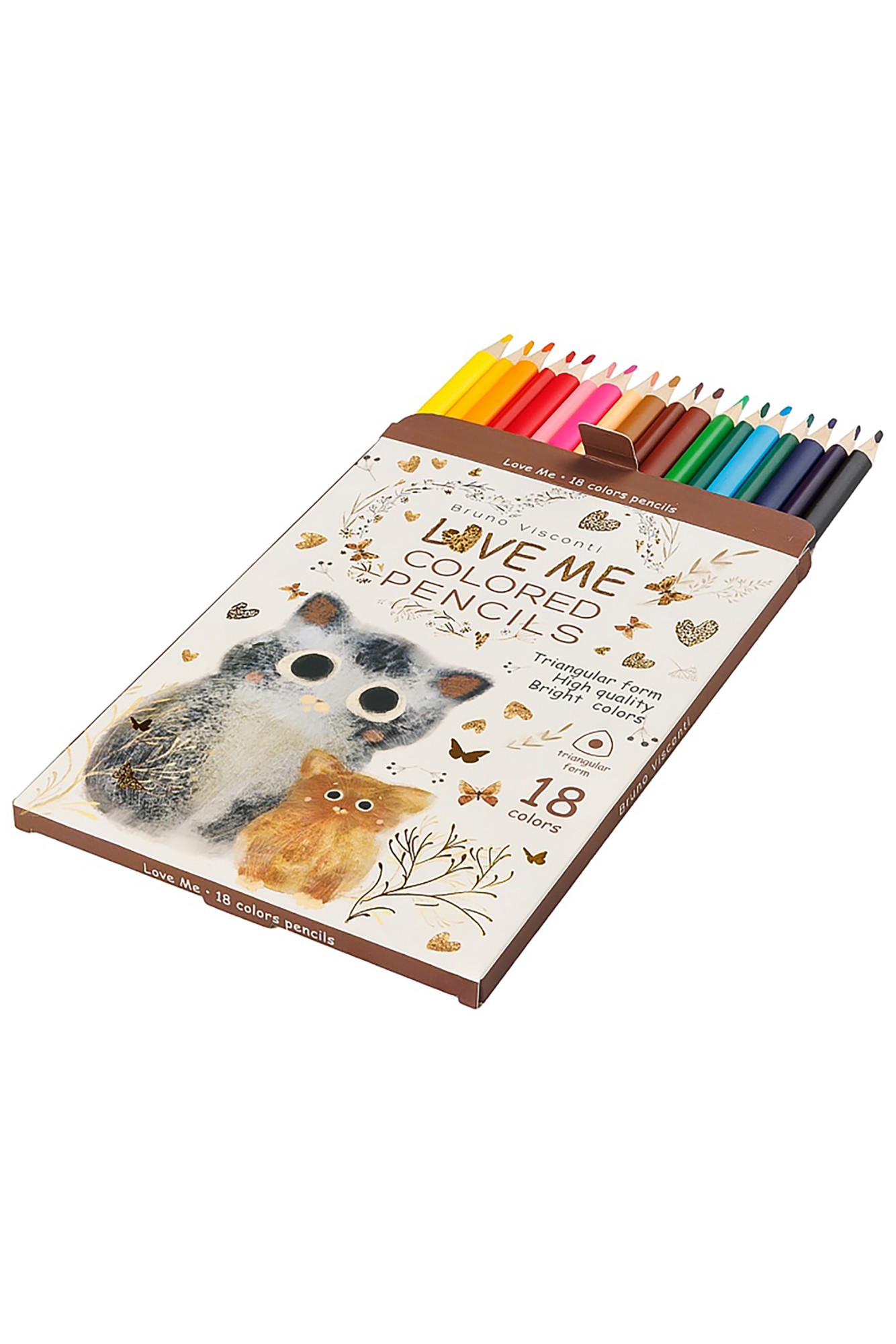 Карандаши 18цв Love Me Котики Счастье Bruno Visconti - фото 1