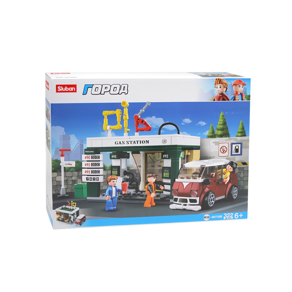 Конструктор СЛУБАН Автозаправочная станция 322 дет. - фото 1