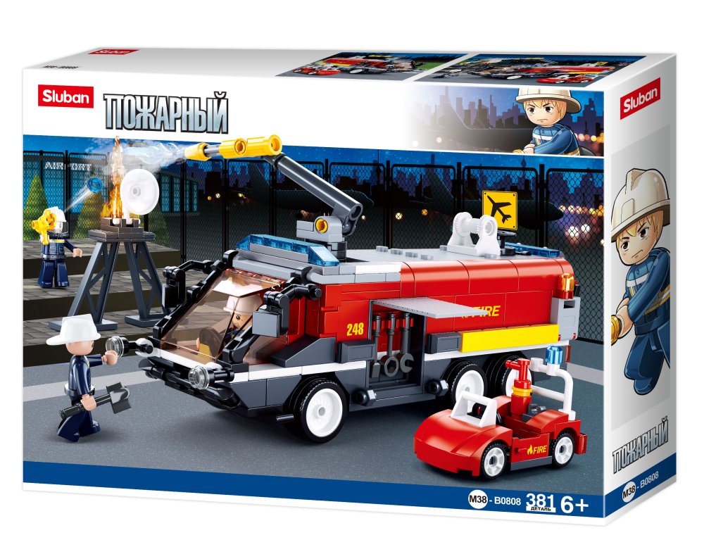 Конструктор СЛУБАН Пожарная машина 381 дет. М38-В0808/JB0912544 - фото 1