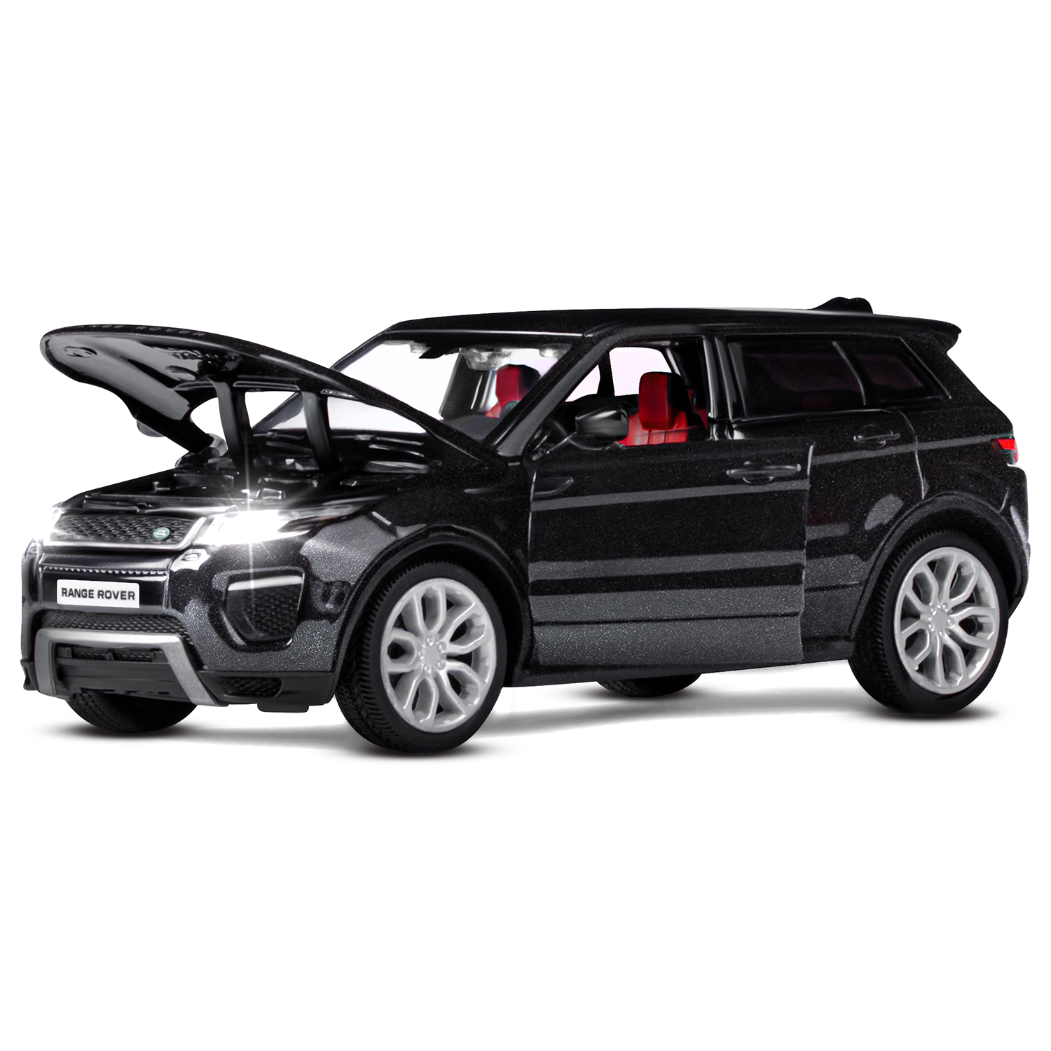 Машина металлическая Автопанорама 1:32 Range Rover Evoque HSE черн. свет, звук - фото 1