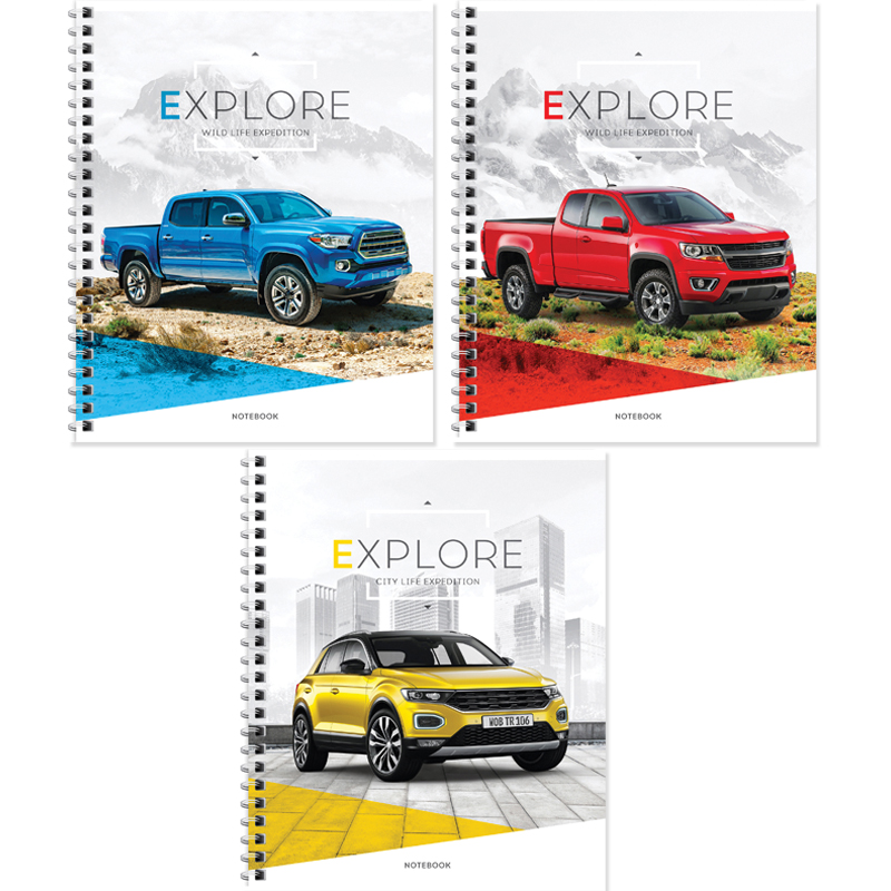 Тетрадь 60л. клетка на гребне Авто. Стильные внедорожник - фото 1