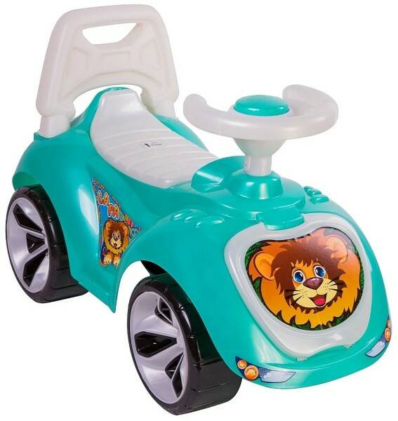 Каталка - машина с ручкой, подножкой, защитой в асс. - миниатюра 2