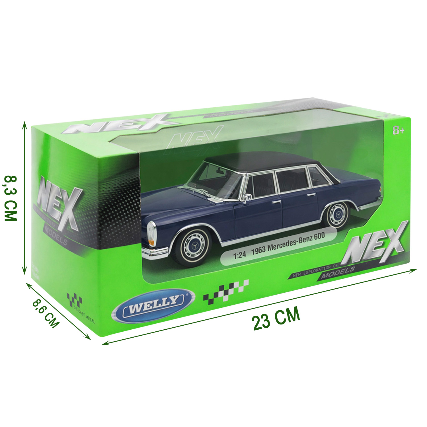 Машина металличесая Welly 1:24 Мерседес - Бенц 1963 600, фото 2
