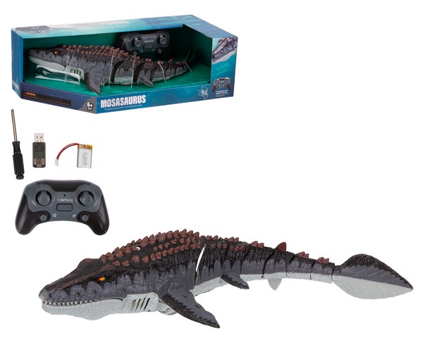 Динозавр радиоуправляемый (свет, звук, плавает) в/к - фото 1