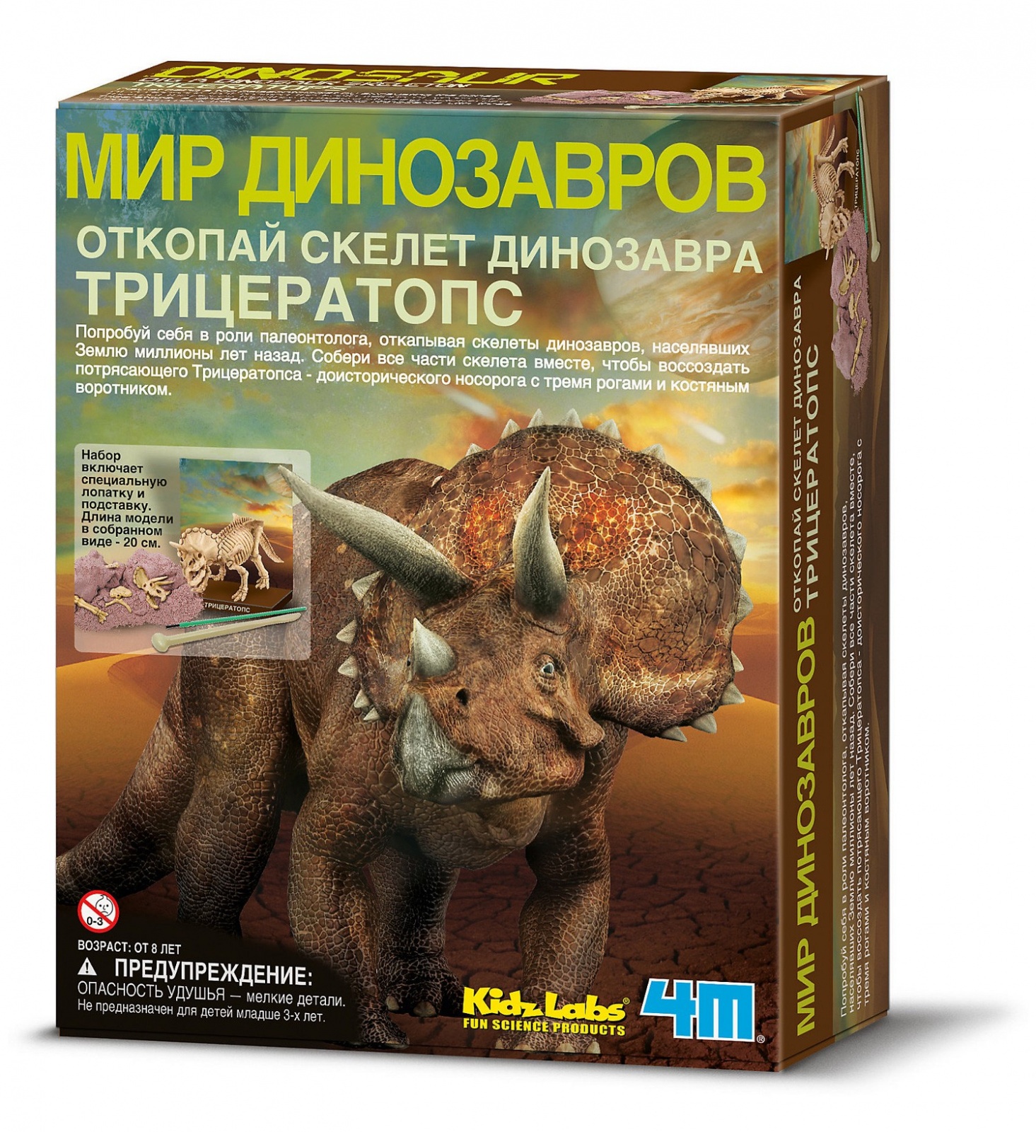 Раскопки 4М Раскопай скелет Трицератопс - миниатюра 2