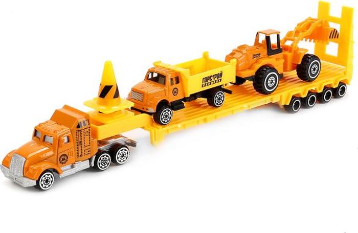 Модель мет. Тягач Строительный с машинками ТЕХНОПАРК - фото 1