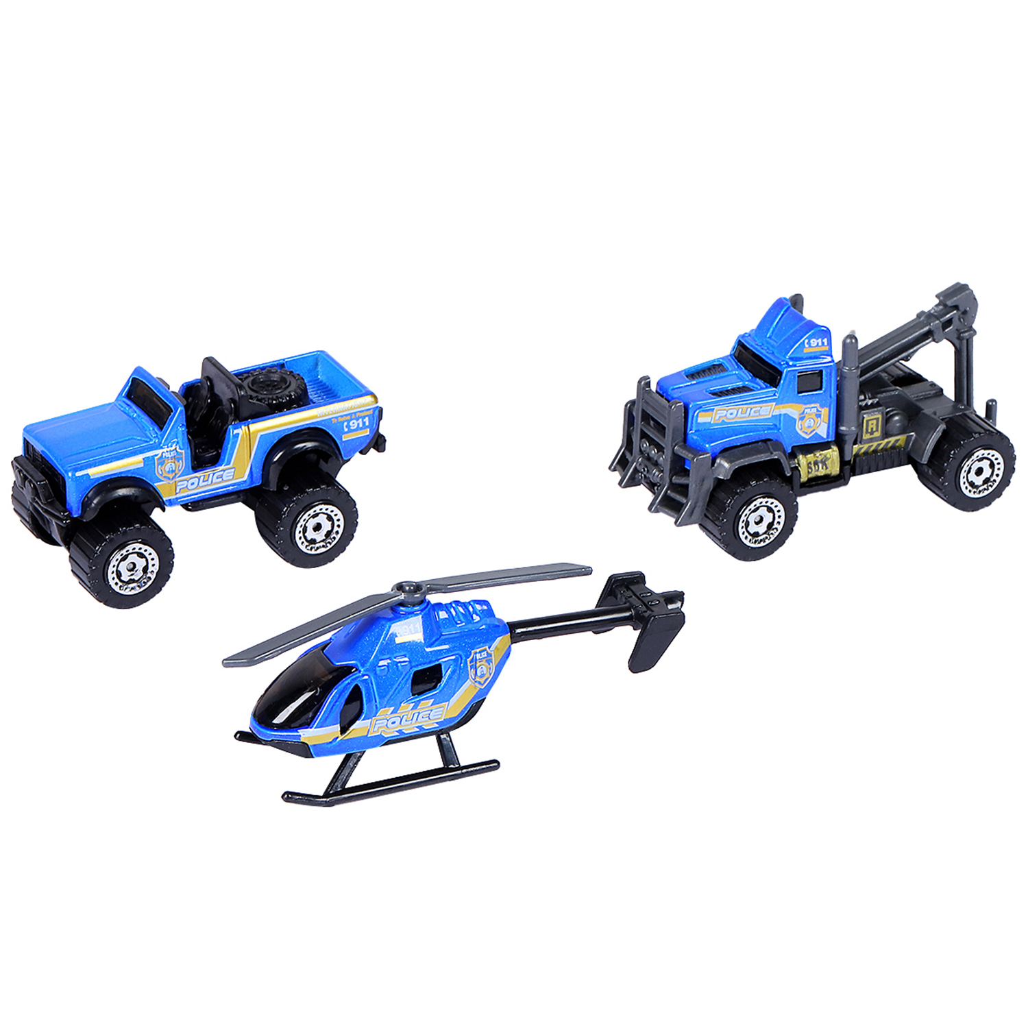 Машины металлические Полицейская техника 3 шт в/к - миниатюра 2