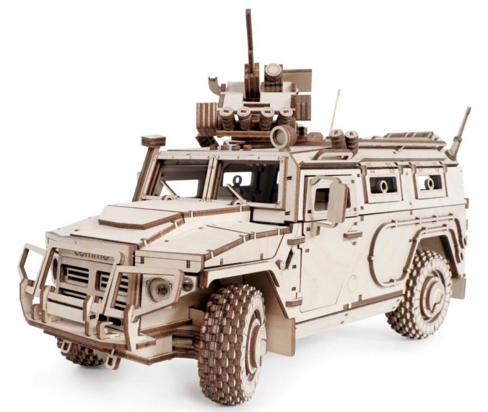 Конструктор деревянный 3D Бронеавтомобиль Лигер 538 дет. - фото 1
