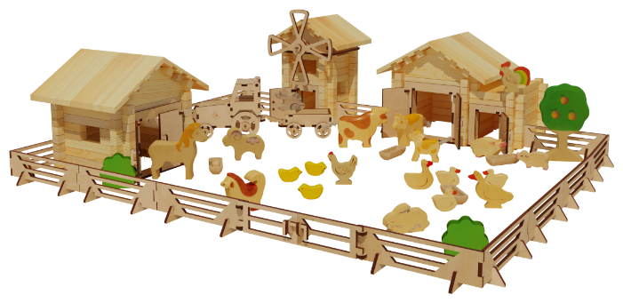 Конструктор деревянный Лесовичек Ферма №5 - фото 1