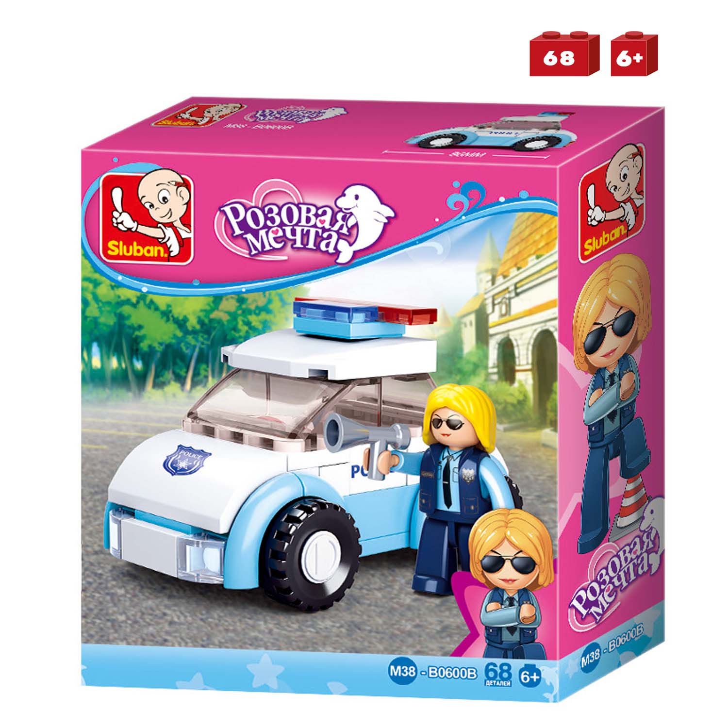 Конструктор СЛУБАН Полицейская машина 68 дет. - фото 1