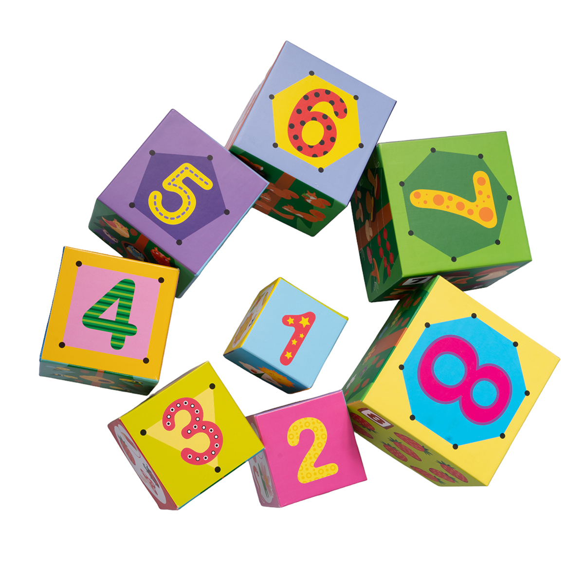 Пирамидка развивающая из кубиков Лесные жители 8 в 1 ДК - миниатюра 17