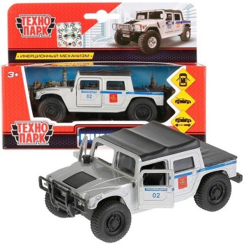 Машина металлическая ТЕХНОПАРК HUMMER h1 ПИКАП полиция - фото 1