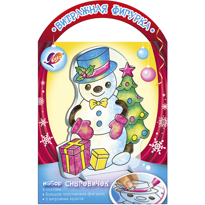 Краски витражные набор Снеговичок ЛУЧ - фото 1