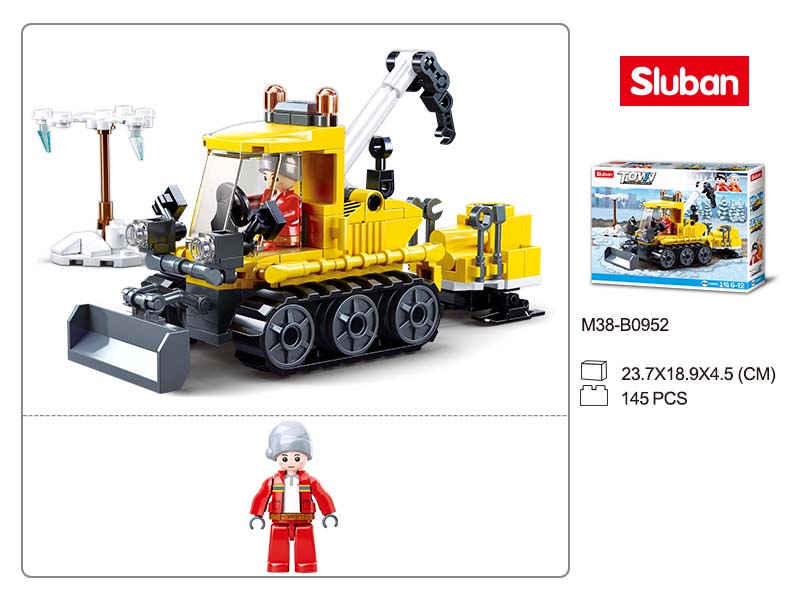 Конструктор СЛУБАН Город. Снегоуборочный трактор 145 дет. JB0913267/М38-В0952 - миниатюра 2