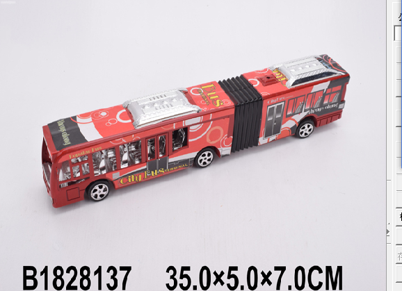 Фрикционный автобус-гармошка красн.в/п - фото 1