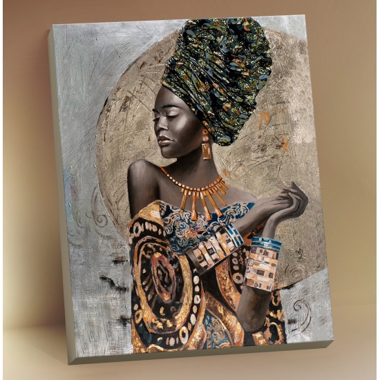 Картина по номерам 40*50 с поталью Африканская девушка Molly - фото 1