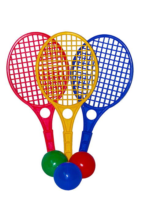 Ракетки теннисные с мячиком большие 3шт - фото 1