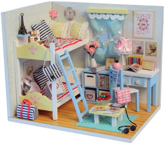 Конструктор деревянный интерьерный Комната девчонок MiniHouse - миниатюра 2
