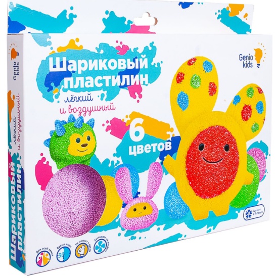 Пластилин шариковый 6цв. - фото 1