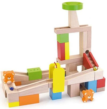 Кубики деревянные Конструктор в ведре 49 дет. - фото 1