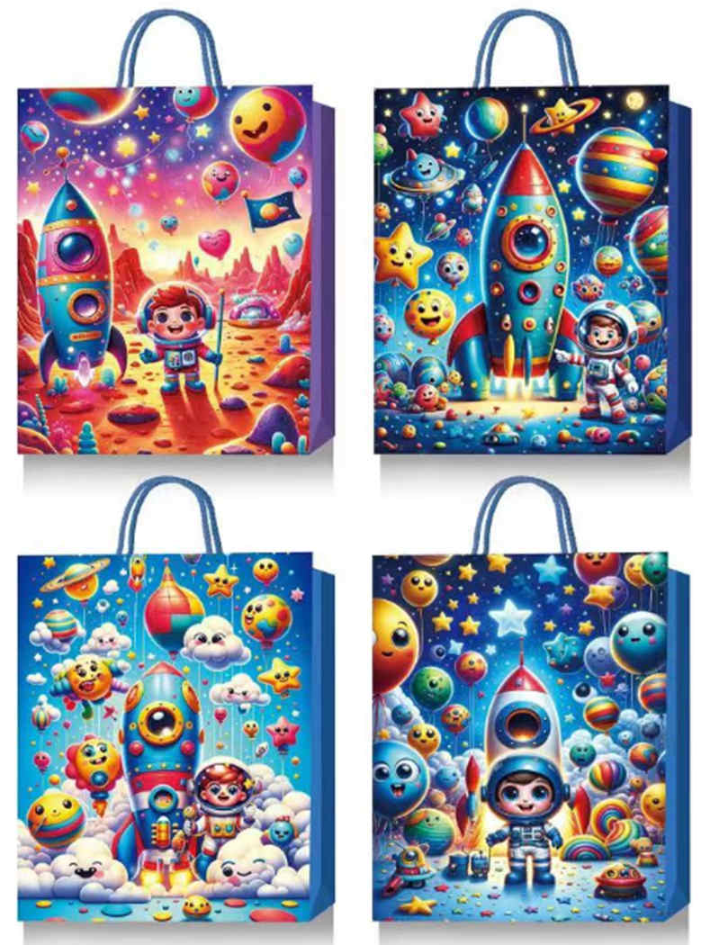 Пакет подарочный Веселый космос  41*31 - фото 1