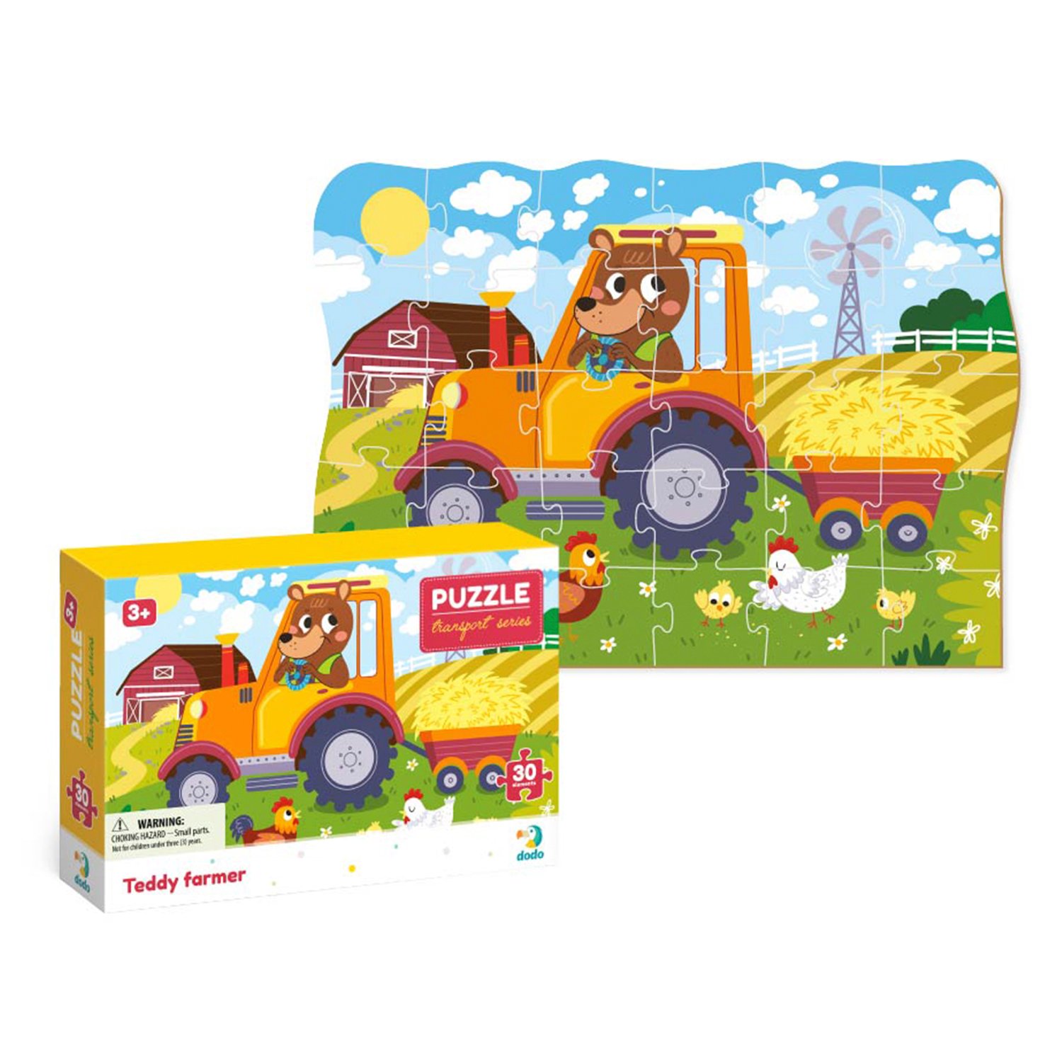 Пазл 30 Мишка - тракторист - фото 1