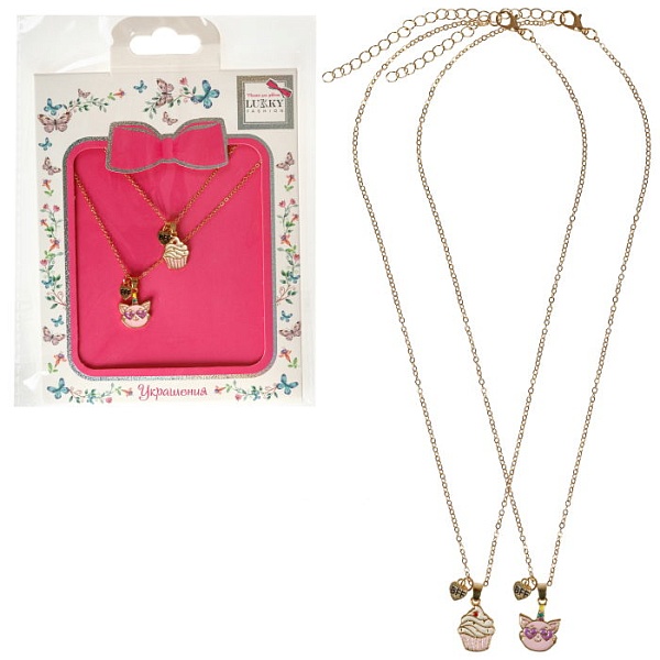 Украшение Цепочка BFF с подвеской Сердце пополам 2 шт Lukky - фото 1