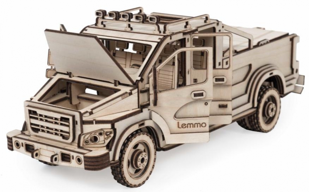 Конструктор деревянный 3D Пикап Эльтано 262дет. Lemmo - миниатюра 2