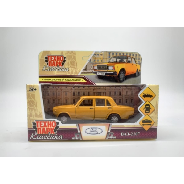Машина металлическая ТЕХНОПАРК ВАЗ 2107 желтая - фото 1