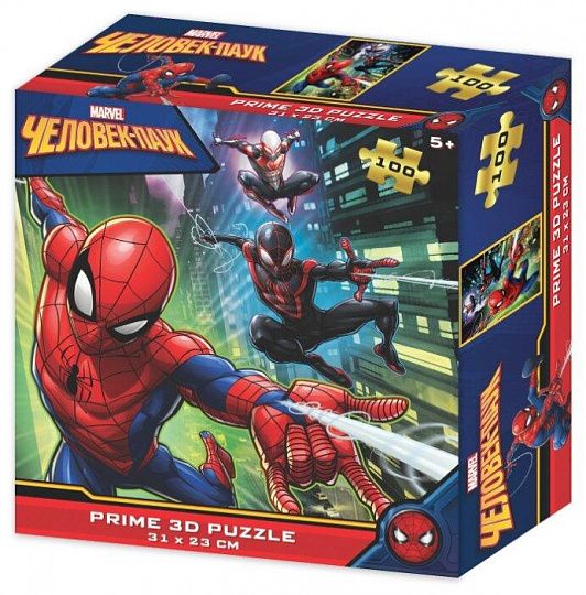 Пазл 3D голографический Человек- паук 100 дет. - фото 1