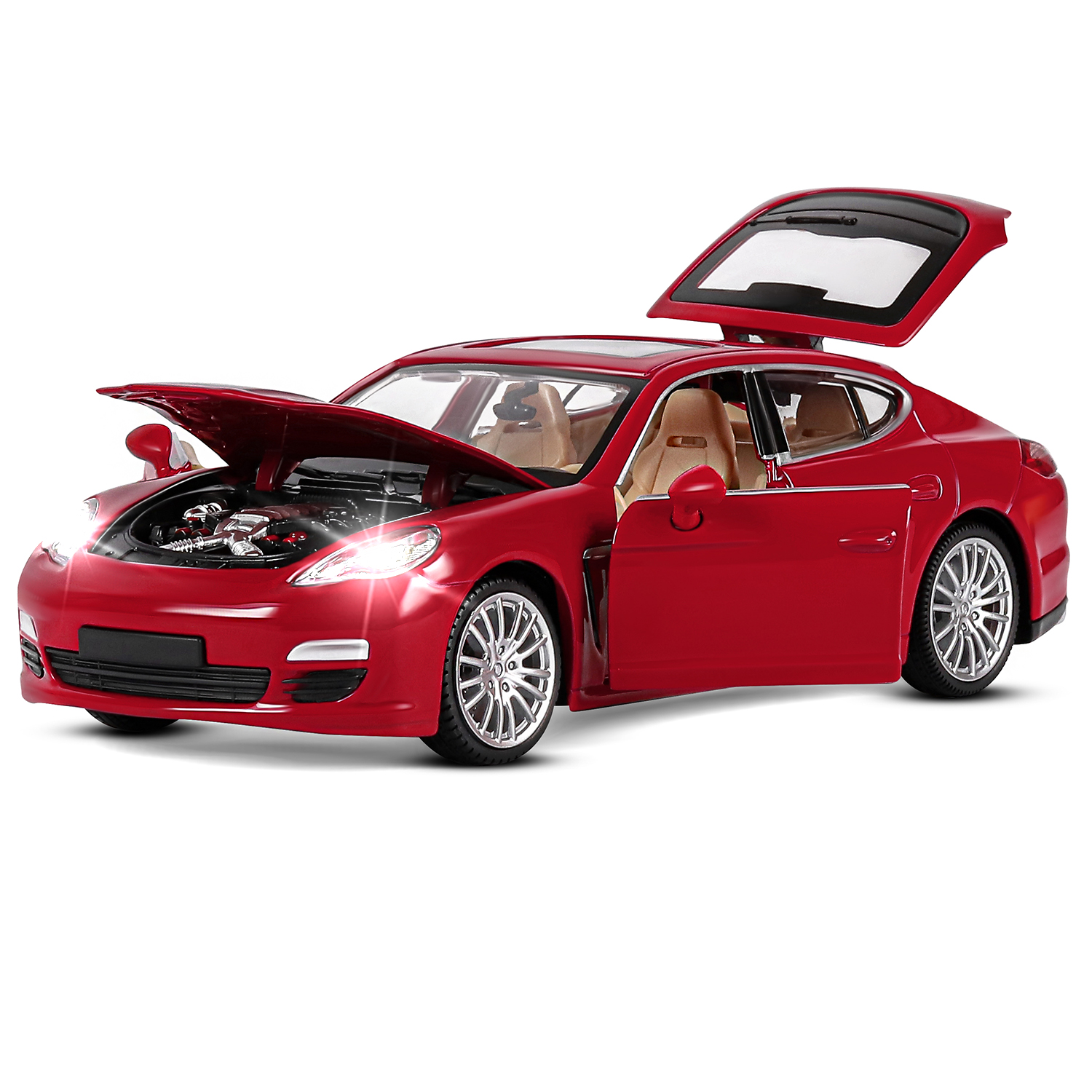 Машина металлическая Автопанорама 1:24 Porsche Panamera S красн. свет, звук - миниатюра 2