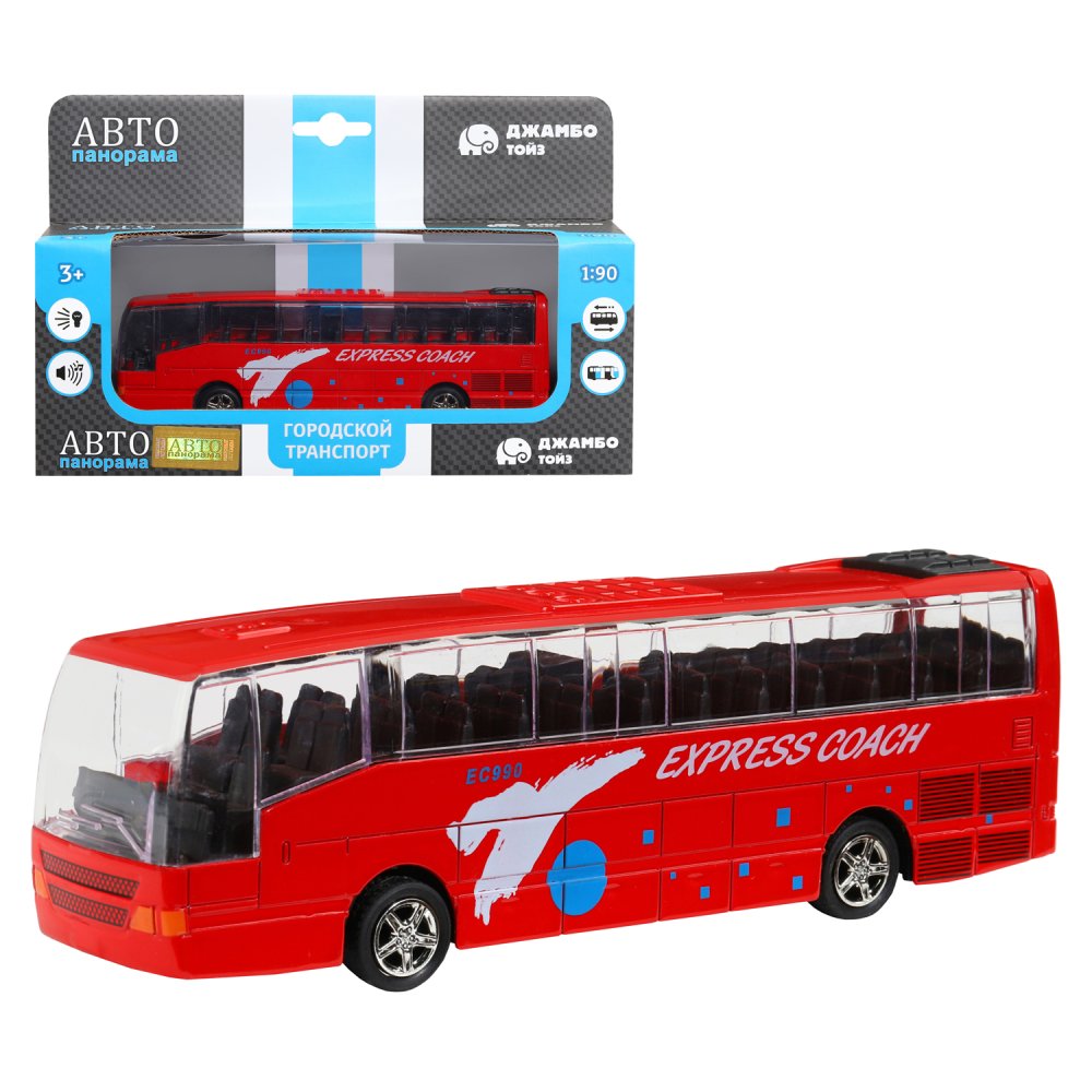 Модель мет. Автобус 1:90 красн. в/к - фото 1
