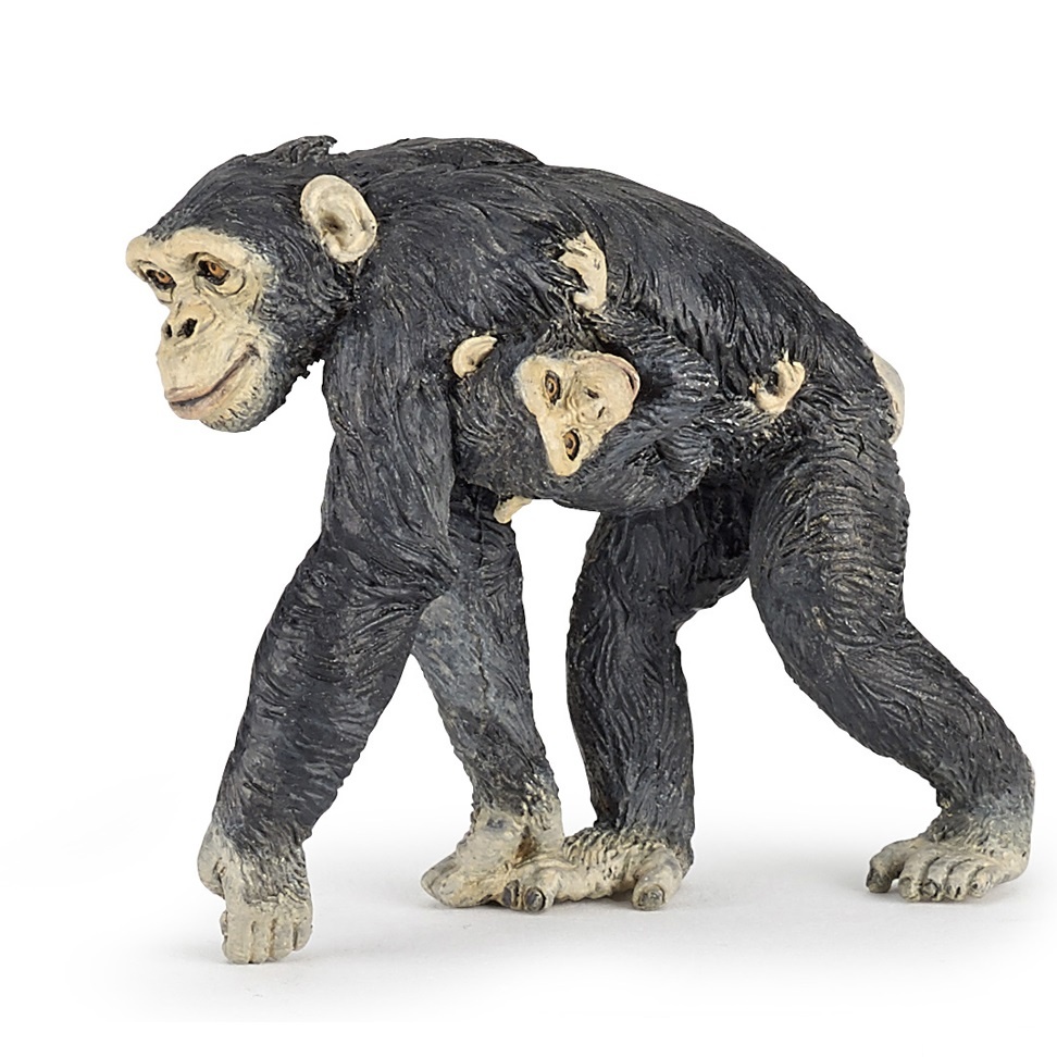 Фигурка коллекционная Шимпанзе с детенышем Papo - фото 1