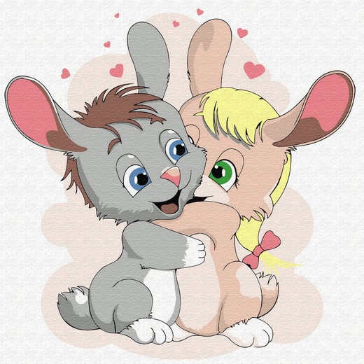 Картина по номерам 20*20 Заячья дружба Molly - фото 1