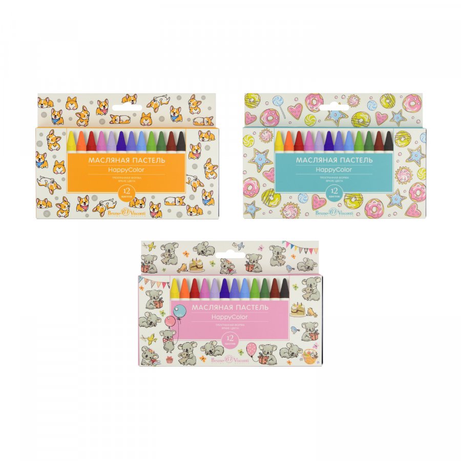 Мелки пастельные 12цв. 3-хгранные BrunoVisconti - фото 1