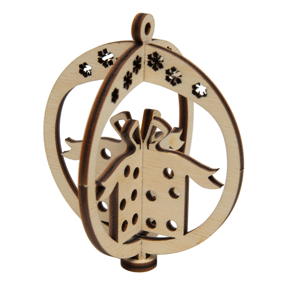 Роспись по дереву Подвеска Домик в шарике 6,38*7,48см Mr. Carving - фото 1