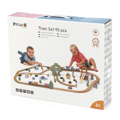 Железная дорога деревянная 90 дет. VIGA - фото 1