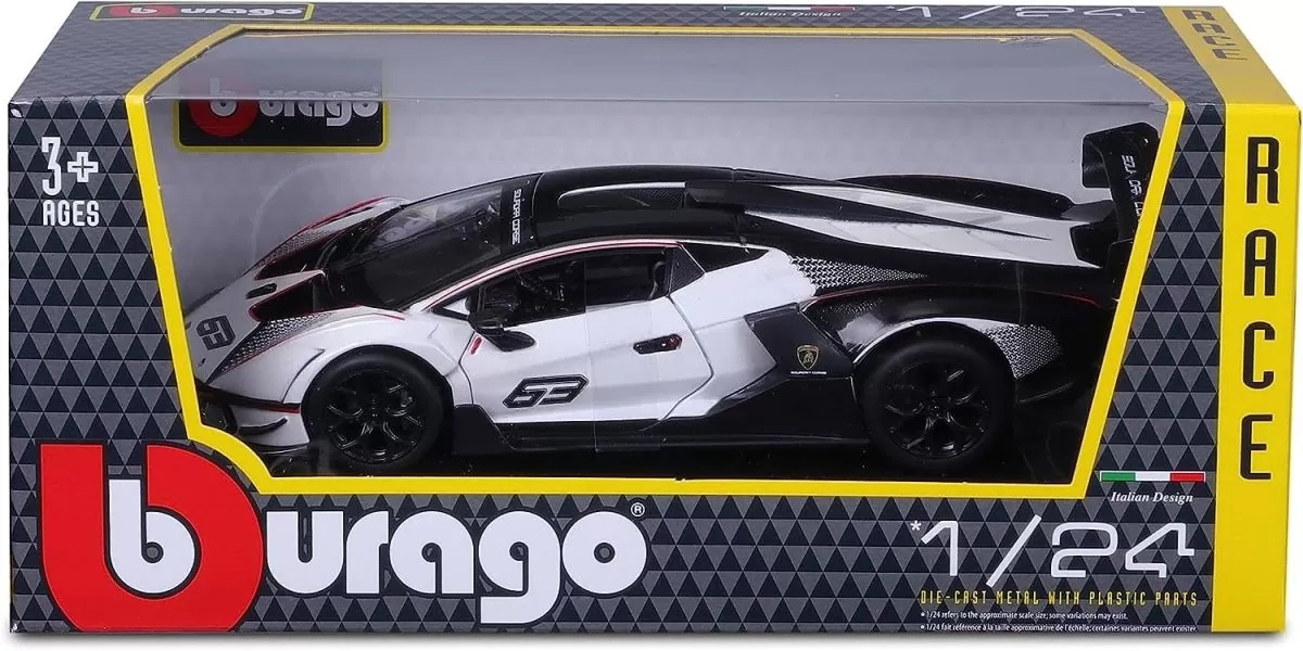 Машина металлическая Bburago 1:24 Lamborghini Essenza SCV12 черн-бел. - фото 1