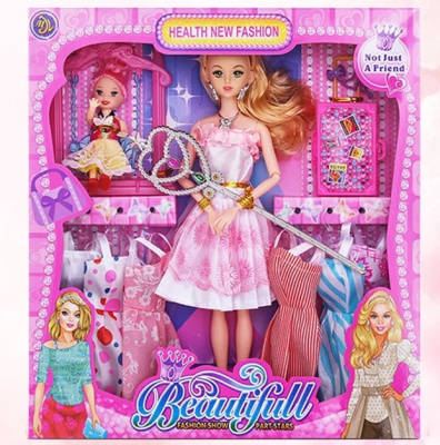 Кукла 30см+кукла мини с одеждой и аксессуарами в/к - фото 1