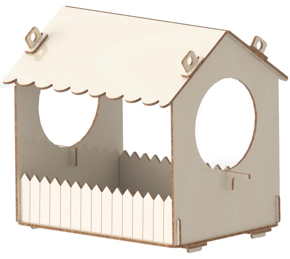 Конструктор деревянный 3D Кормушка для птиц Lemmo - фото 1