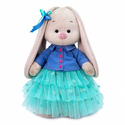 Мягкая игрушка Зайка Ми в юбке и джинсовой курточке - фото 1