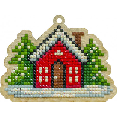 Мозаика стразами Подвеска Снежный домик - фото 1