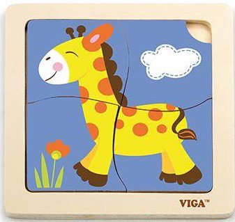 Пазл деревянный Жираф 4 дет. VIGA - фото 1