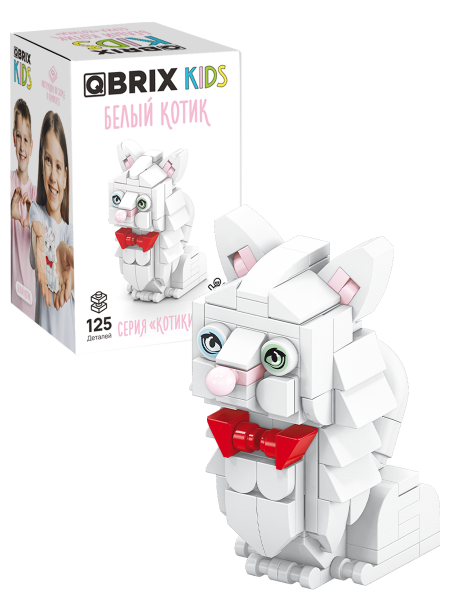 Конструктор QBRIX Белый котик 125дет.